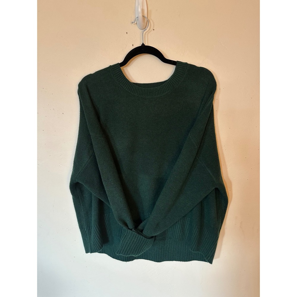 Sincerely Jules Womens Forest Green Crewneck Oversized Knit Sweater Large